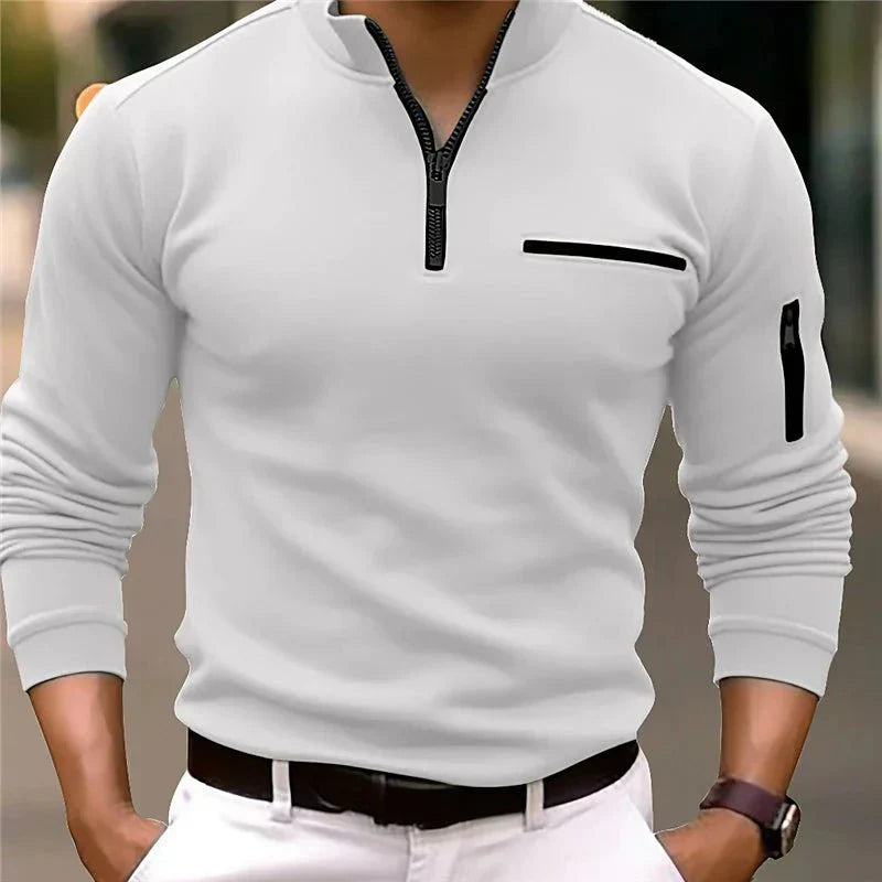 Dapper Herzog | Klassisches Viertelreißverschluss-Poloshirt