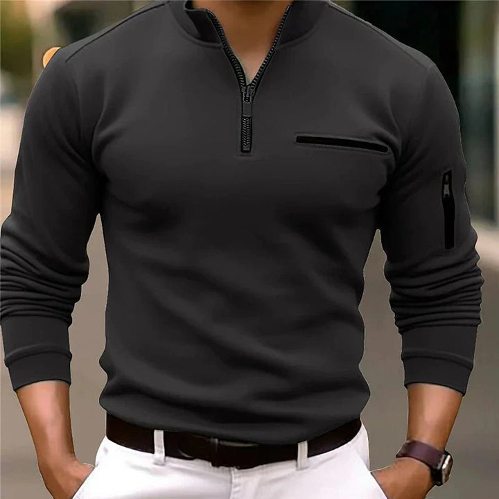 Dapper Herzog | Klassisches Viertelreißverschluss-Poloshirt