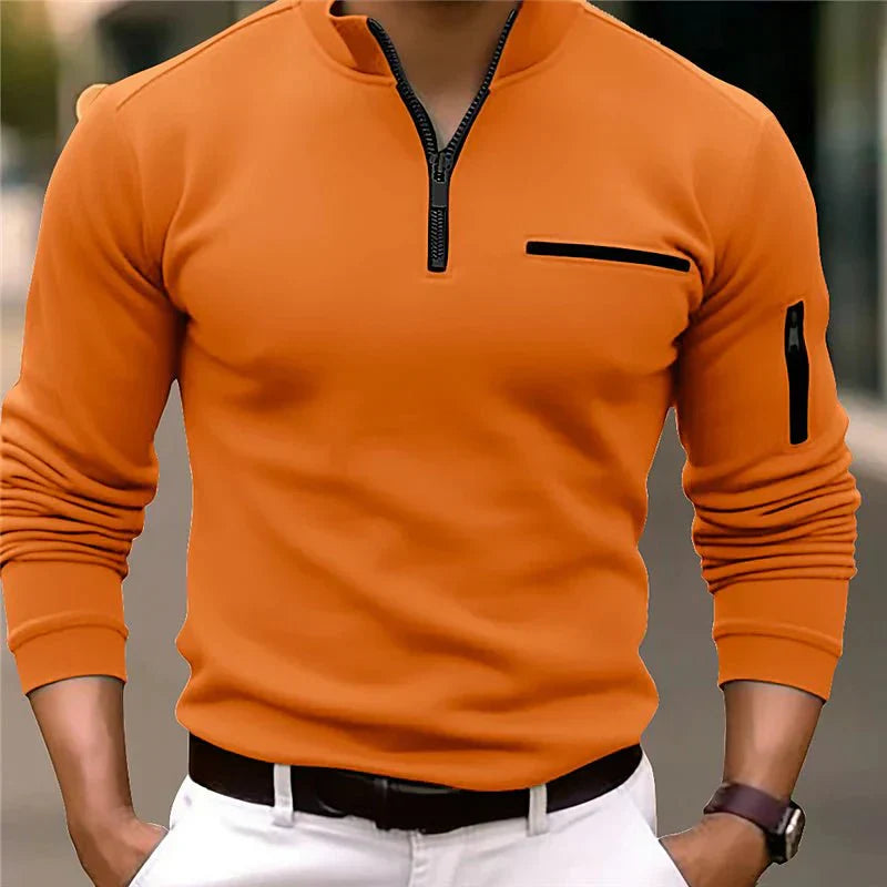 Dapper Herzog | Klassisches Viertelreißverschluss-Poloshirt