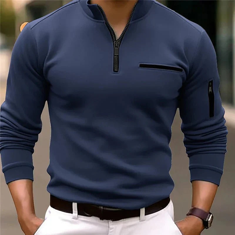 Dapper Herzog | Klassisches Viertelreißverschluss-Poloshirt