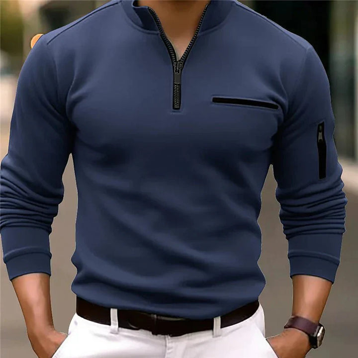 Dapper Herzog | Klassisches Viertelreißverschluss-Poloshirt