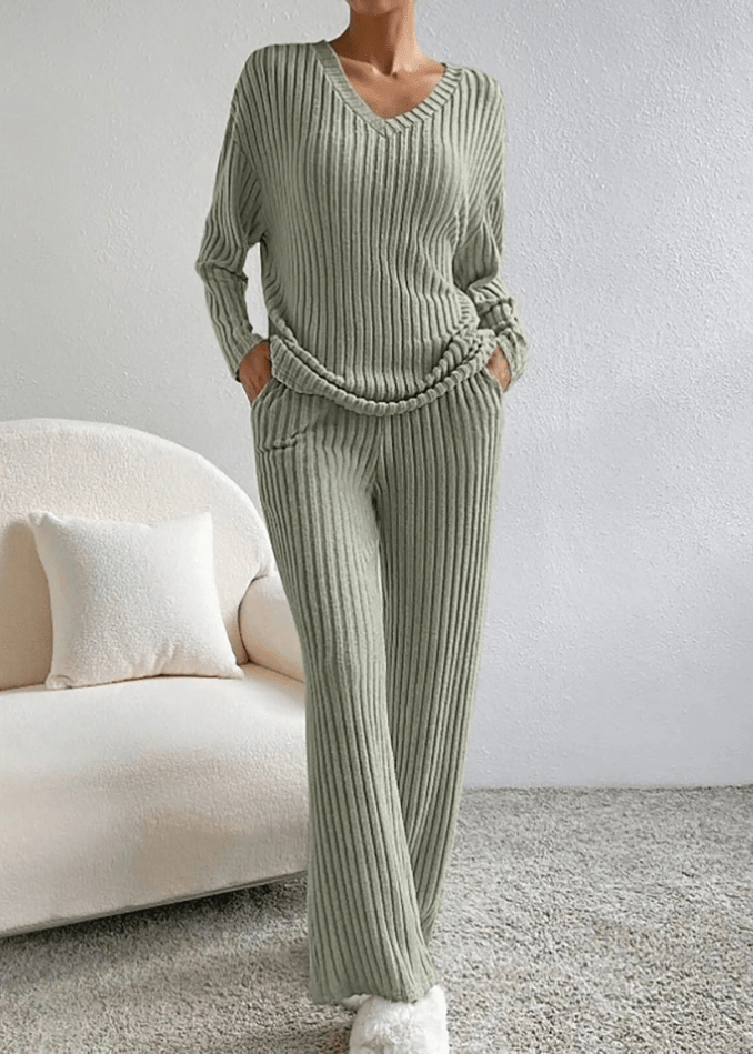 Mia – Gemütliches Rippstrick-Set