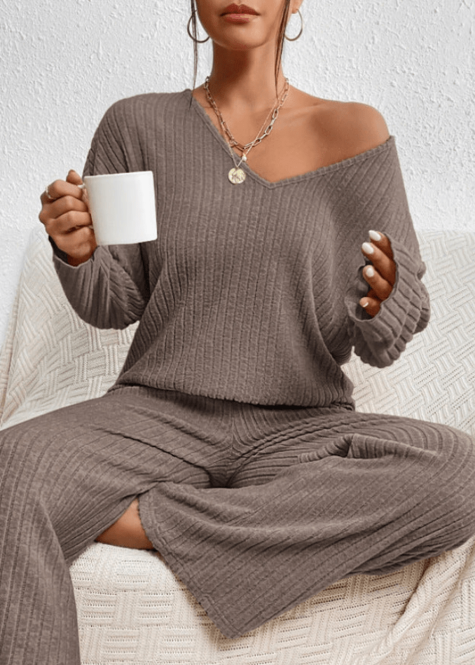 Mia – Gemütliches Rippstrick-Set