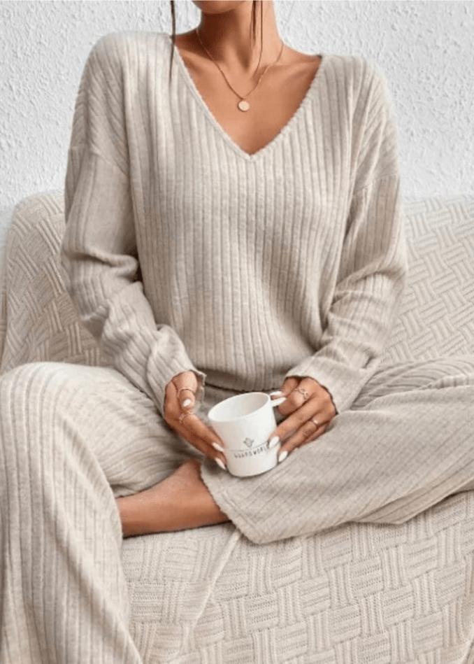 Mia – Gemütliches Rippstrick-Set